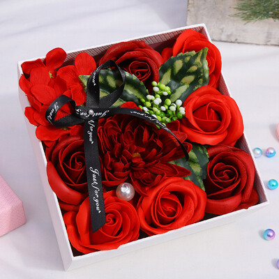 

Gobestart Mothers Day DIY Soap Flower Gift Rose Box Bouquet Wedding Home Festival Gift