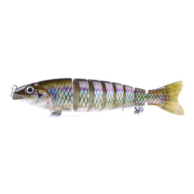 

New Hot 127CM Mini 3D Artificial Bait False Multi Joint Fish Shape Eco-friendly ABS Plastic Hard Fishing Lure With 2 Treble Hooks