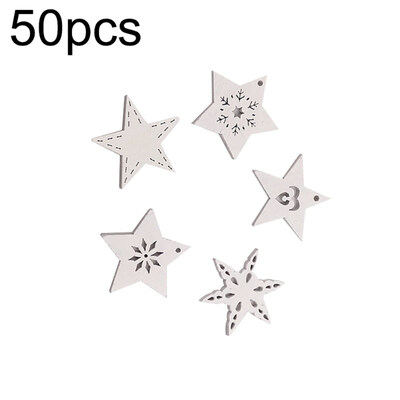 

50Pcs Snowflake Five Pointed Star Hanging Pendant Ornament Christmas Decoration