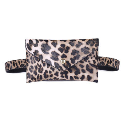 

Fashion Leopard Print Women Waist Fanny Belt Packs PU Leather Chest Bags