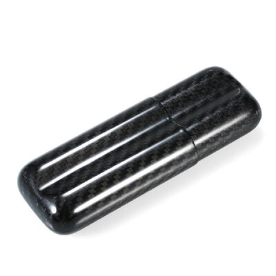 

Black Carbon Fiber 2-Cigar Case Lightweight Cigar Storage Tube Holder Travel Cigar Humidor for up to 57 Ring Gauge Cigars