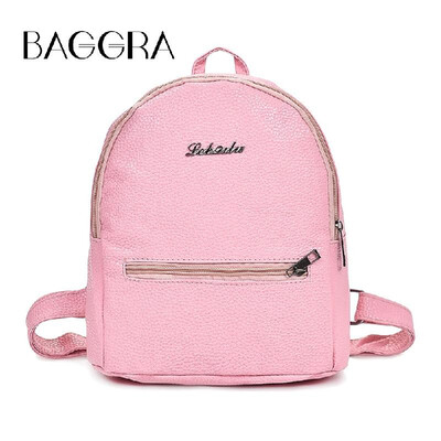 

New Fashion Women Girl PU Backpack Zipper Pocket Adjustable Straps Schoolbag Travelling Student Bag