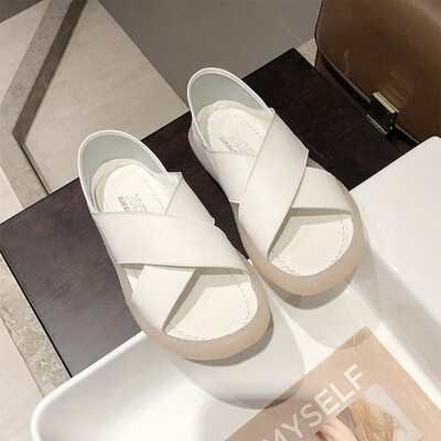 

2019 new fashion ins tide summer gentle fairy wind cross network celebrity pregnant women flat-soled sandals children