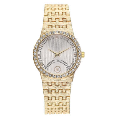 

Elegant Rhinestone Dial Quartz Watches Women Steel Strap Analog Wristwatch