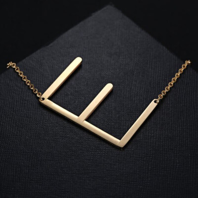 

Gold Color 26 Letter Alphabet Pendant Necklace Free combination Initial Charm Women Jewelry