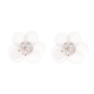 

Flowers Pattern Women Stud Earrings Bohemian Ear Jewelry Wrinkled Acrylic Ear Accessories Best Gifts for Girls