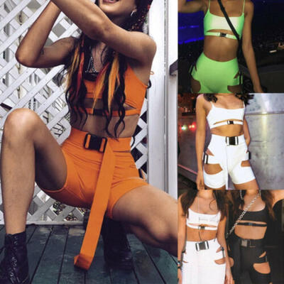 

Casual 2Piece Set Women Summer Romper Crop Top Tank Vest Shorts Sport Outfits UK