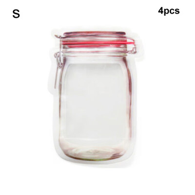 

34Pcs Mason Bottle Shape Cookie Nut Freezer Self-adhesive Bag Storage Container