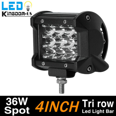 

4Inch 36W tri-row LED Work Light Bar Offroad Light for Jeep Truck Auto SUV