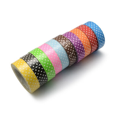 

PH PANDAHALL 10 Rolls Cotton Fabric Sticky Adhesive Decorative Tape Trim Craf DIY Wrap Scrapbooking