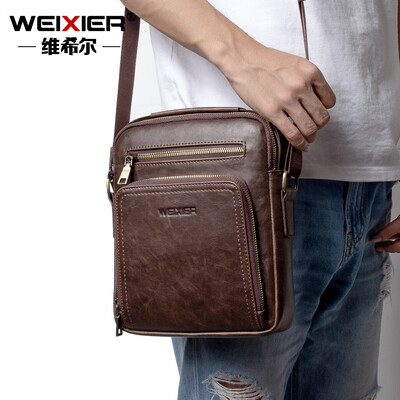 

Retro mens shoulder messenger bag multi-function casual handbag