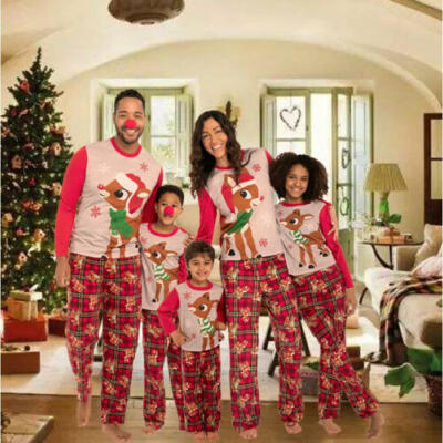 

XMAS Family Matching Christmas Pajamas Set Womens Mens Kids Sleepwear Nightwear