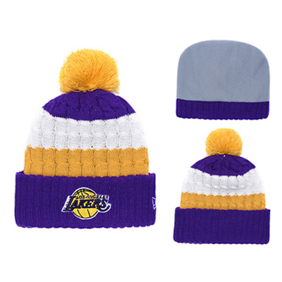 

NBA Basketball League Lakers Los Angeles Lakers New Era New York Yihua Knitted Wool Baseball Cap