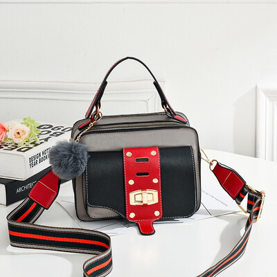 

Womens new wave contrast color small square bag diagonal leisure box handbag shoulder Joker ins womens bag