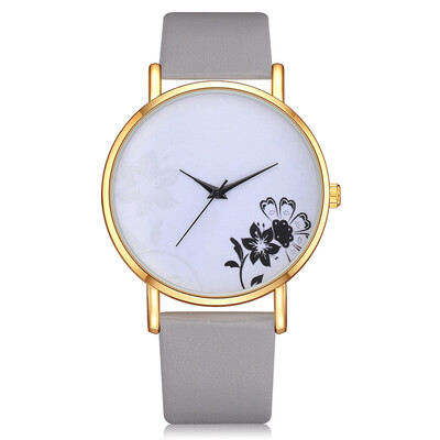 

Top Sale Womens Watches Flower Dial Ladies Quartz Wristwatch Fallow Leather Strap Clock Fashion Dress Zegarek Damski