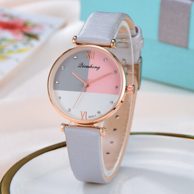 

RM Licaihong Fashion Simple Three Color Flat Dial Belt Quartz Female Watch