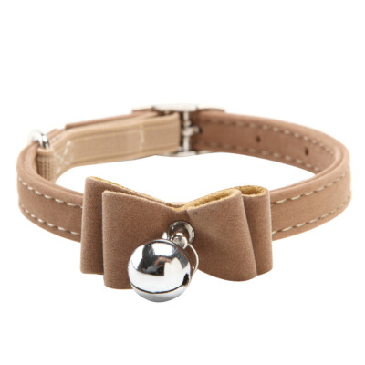 

Puppy Pet Dog Bowknot Lead Adjustable Leather PU Cat KittenCollars with Bell Necklace Pup Dog Collars Bow Tie