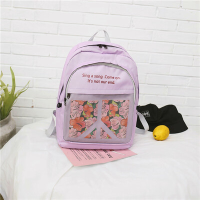 

Schoolbag womens backpack Korean version of ins simple backpack students junior high school girls campus Japanese version of larg