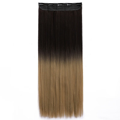 

Synthetic Fiber Clips in on Hair Extension 34 Full Head One Piece 5 Clips Long Silky Straight Curly Wavy