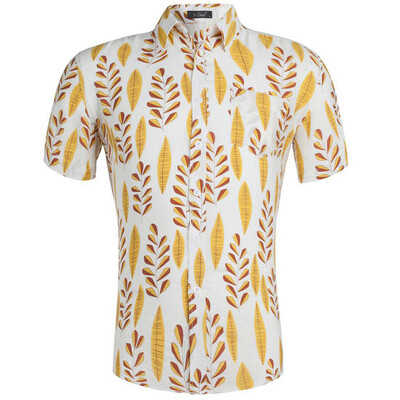 

Tailored Summer Casual Fashion Mens 3D Color Print Trend Color Short-sleeved Shirt Blouse