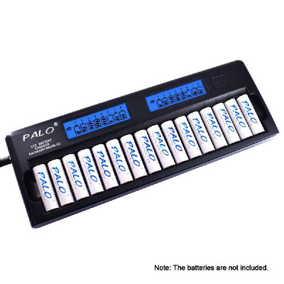 

PALO PL-NC31 Universal Intelligent Battery Charger Two 3 Inch LCD Display Speedy Smart Charger w 16 Battery Slots for 12V Ni-MH