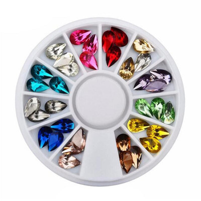

12 Colors Nail Art Decorations Water Drop Rhinestone DIY Nail Ornaments