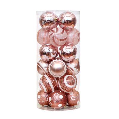 

24 Pcs Christmas Ball Shine Ball Painted Ball Package Christmas Ornament Christmas Tree Decoration Balls