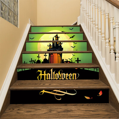 

Toponeto Halloween 3D Sticker Crow Tombstone Staircase Sticker Waterproof Wall Sticker