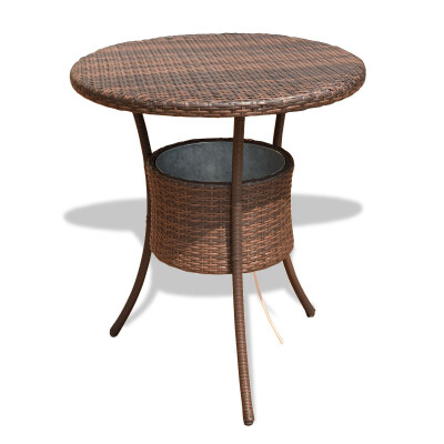 

32" Outdoor Patio Rattan Cooler Table