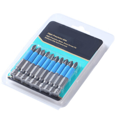 

10x Metal 50mm PH2 Anti Slip Hex Shank Cross Screwdriver Bit Magnetic Tip Impact