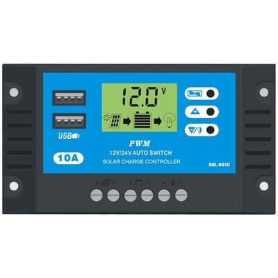 

10A PWM LCD Dual USB Solar Panel Battery Regulator Charge Controller 1224V