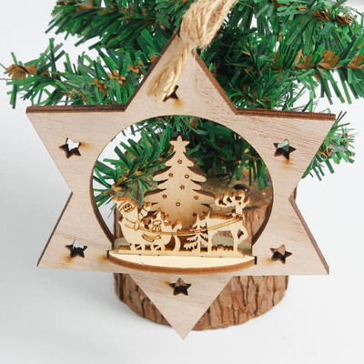 

Gobestart Snowflake Wood Embellishments Rustic Christmas Tree Hanging Ornament Decor