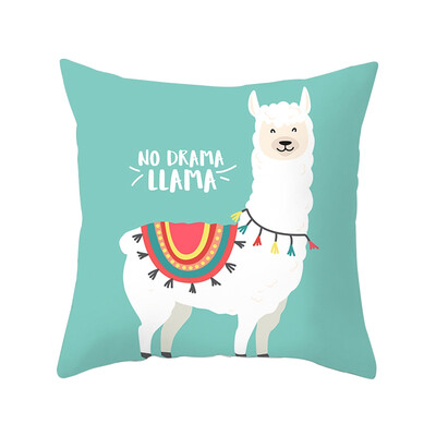 

8 Patterns 18X18Inch Cute Alpaca Pillowcase Car Sofa Peach Skin Cushion Cover Home Decor