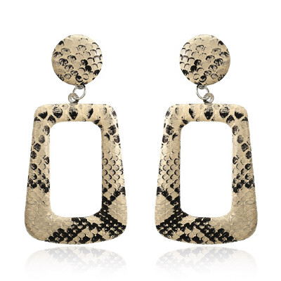 

New Big Geometric Drop Earrings for Women Punk Vintage Statement Earrings Snake Skin Party Jewelry Gift