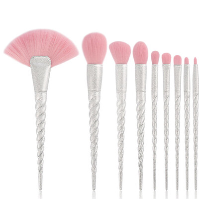 

New Pink 10Pcs Makeup Brushes Set Powder Foundation Eye Shadow Blush Blending Cosmetics Beauty Make Up Brush Tool Kits Hot Sale
