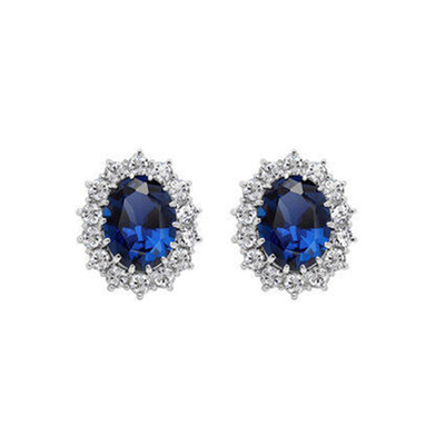 

Fashion Faux Gemstone Rhinestone Pendant Necklace Stud Earrings Jewelry Gift