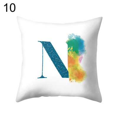 

Colorful Capital Letter Throw Pillow Case Sofa Bed Cushion Cover Home Car Decor