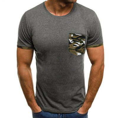 

Fashion Mens Casual Fit Short Sleeve Slim Muscle Bodybuilding T-shirt Tee Tops