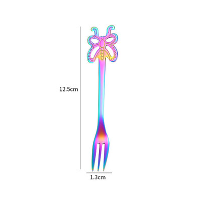 

Toponeto Stainless Steel Butterfly Fork Coffee Tea Spork Flatware Dessert Tool