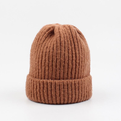 

Fashion Women Ribbed Knitted Beanies Solid Color Dome Cute Sweet Winter Warm Skullies Headwear