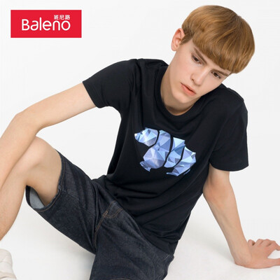 

Baleno T-shirt male 2019 summer cotton printed short-sleeved shirt loose bottoming shirt male 88902286 00A XXL