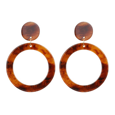 

EK485 New Fashion Leopard Acetic Acid Drop Earrings for Women Personality Exaggerated Geometric Round Brown Acrylic Earrings