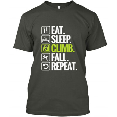 

Eat Sleep Climb Fall Repeat Rock Climbing T-Shirt