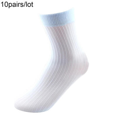 

10PairsSet Stripe Boys Girls Candy Color Breathable Elastic Over Ankle Socks