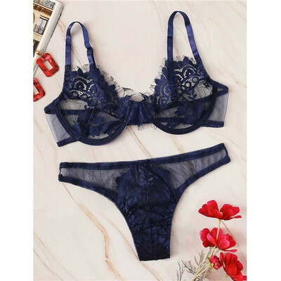 

Womens Lace Floral Bralette Bralet Bra Bustier Crop Top Cami Tank Underwear Set