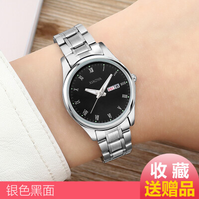 

Authentic Korean fashion trend watch mens simple casual luminous steel belt female watch non-mechanical couple quartz watch