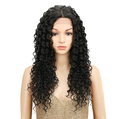 

Noble 30 Inches Synthetic Curly Wigs For Black Women Blonde Brown Colors Long Afro Kinky Curly Hair Middle Part Lace Front Wig