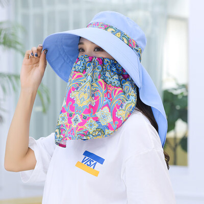 

UV protective hat sunscreen folding outdoor tea collection summer cool hat lady sun hat cool hat