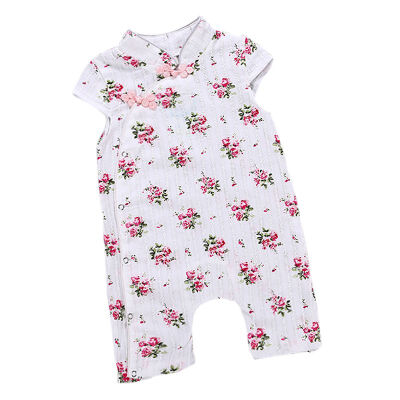 

Newborn baby Chinese style romper summer baby girl Siamese short-sleeved cheongsam rompers