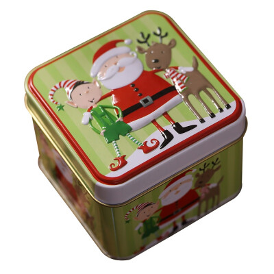 

New Hot Embossing Christmas Tinplate Empty Tins Candy Cookie Gift Storage Container Christmas Holiday Decorative Box